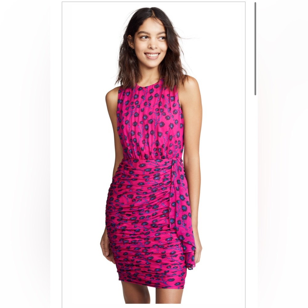 Diane Von Furstenburg  Pink and Blue Floral Sleeveless Dress size 4